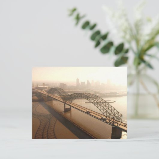 Hernando de Soto Bridge in Memphis Briefkaart (Staand voorkant)