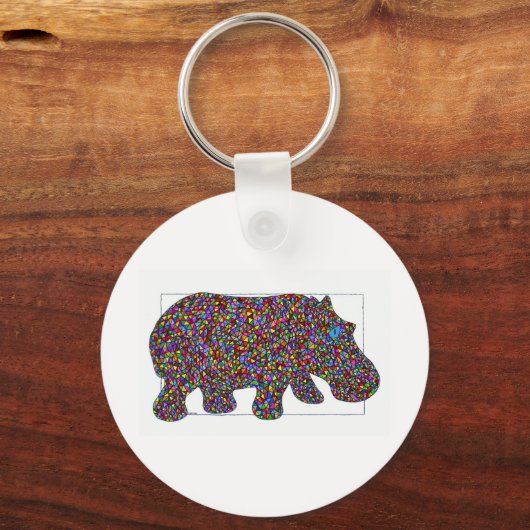 Hernando Glas in lood Hippo Sleutelhanger (Voorkant)