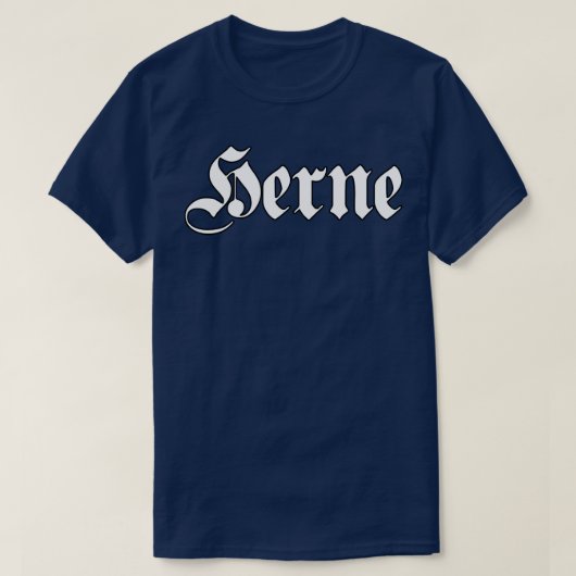 Herne geschreven met gotisch lettertype t-shirt (Design voorkant)