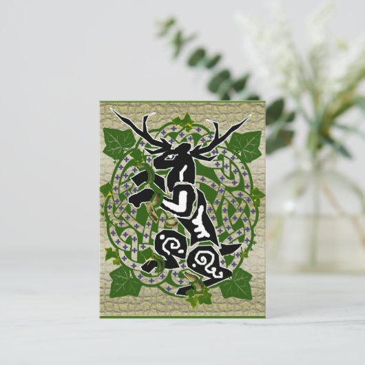 herne stag briefkaart (Staand voorkant)