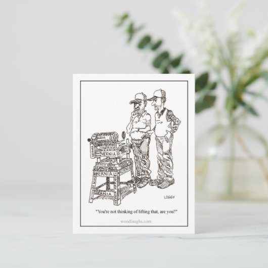 Hernia Cartoon Briefkaart (Staand voorkant)