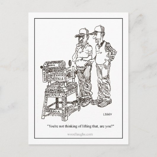 Hernia Cartoon Briefkaart (Voorkant)