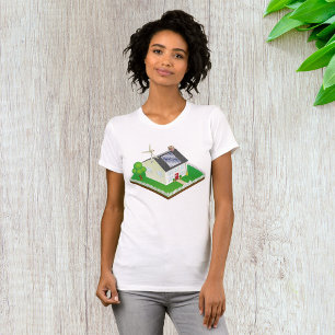 Hernieuwbaar Energie Eco Huis met Zonnepanelen T-shirt