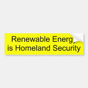 Hernieuwbare energie is binnenlandse veiligheid bumpersticker
