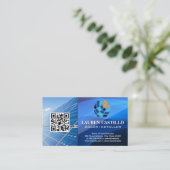 Hernieuwbare energie Moderne Logo | Zonnepanelen Visitekaartje (Staand voorkant)