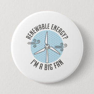 Hernieuwbare energie ronde button 7,6 cm