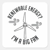 hernieuwbare energie vierkante sticker (Voorkant)