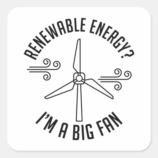 hernieuwbare energie vierkante sticker (Voorkant)