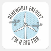 hernieuwbare energie vierkante sticker (Voorkant)