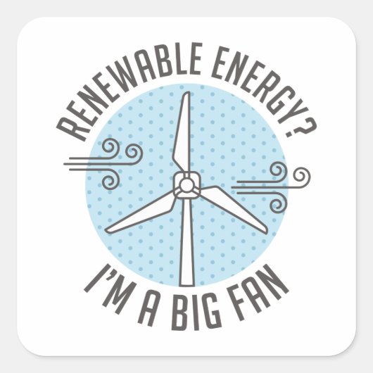 hernieuwbare energie vierkante sticker (Voorkant)