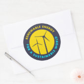 Hernieuwbare energie voor een duurzame wereld ronde sticker (Envelop)