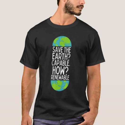 Hernieuwbare energie — Wereldwijde waarschuwing T-shirt (Voorkant)