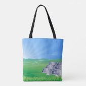 hernieuwbare energie zonne-Canvas tas (Achterkant)