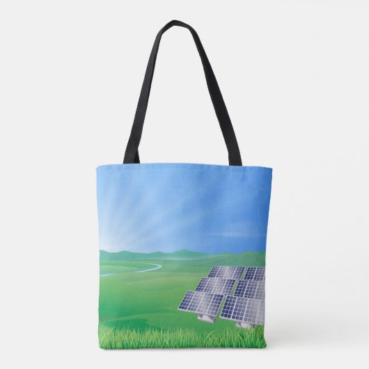 hernieuwbare energie zonne-Canvas tas (Achterkant)