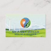 Hernieuwbare energie zonne- en windmolen visitekaartje (Voorkant)