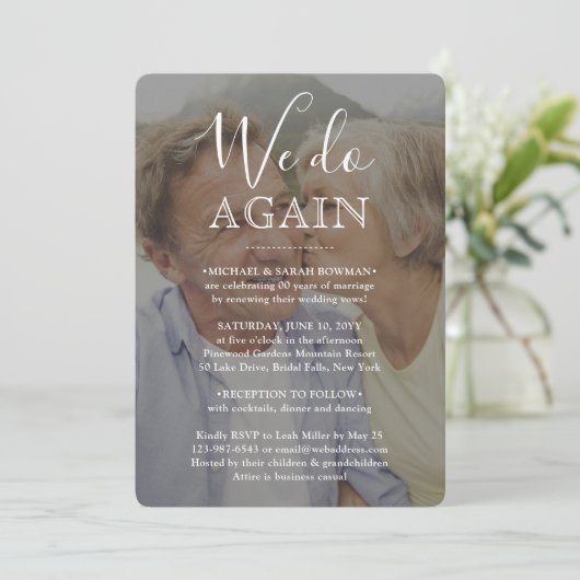 Hernieuwen 2 Foto we maken opnieuw wittekst bruilo Kaart (Staand voorkant)