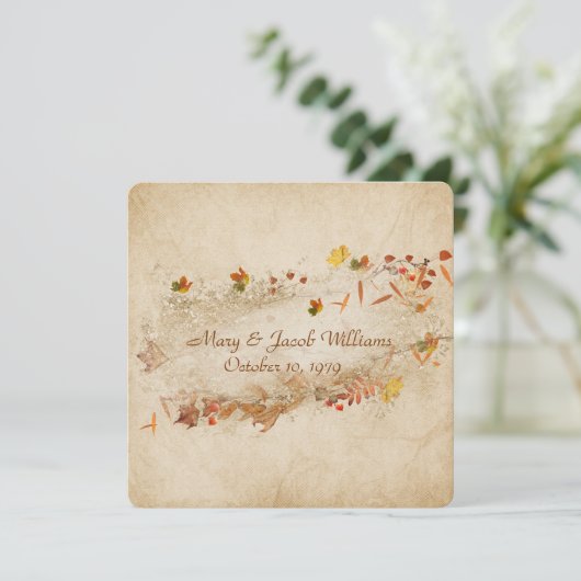 hernieuwing herfst bruiloft hernieuwing kaart (Staand voorkant)