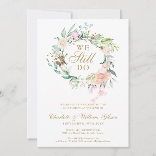 Hernieuwing van de Geloften We Still Do Bloemengui Kaart (Voorkant)