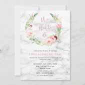 Hernieuwing van geloften Elegant Roze Gouden Bloem Kaart (Voorkant)