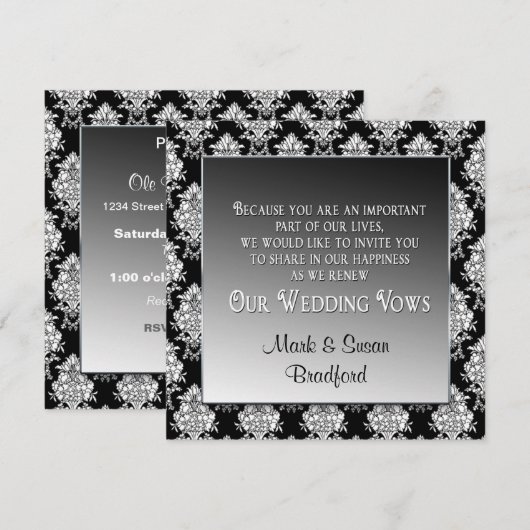HERNIEUWING VAN WEDINGSTEMMEN - ZWARTE/WITTE KAART (Voorkant / Achterkant)