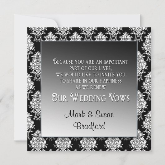 HERNIEUWING VAN WEDINGSTEMMEN - ZWARTE/WITTE KAART (Voorkant)