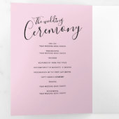 Hernieuwingsceremonie voor bruiloft roze zwart wit drieluik programma (Binnenzijde eerst)