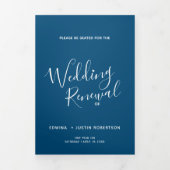 Hernieuwingsplechtigheid voor bruiloft: blauw en w drieluik programma (Cover)