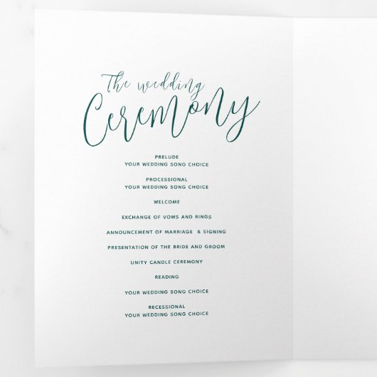 Hernieuwingsplechtigheid voor bruiloft: smarald gr drieluik programma (Binnenzijde eerst)