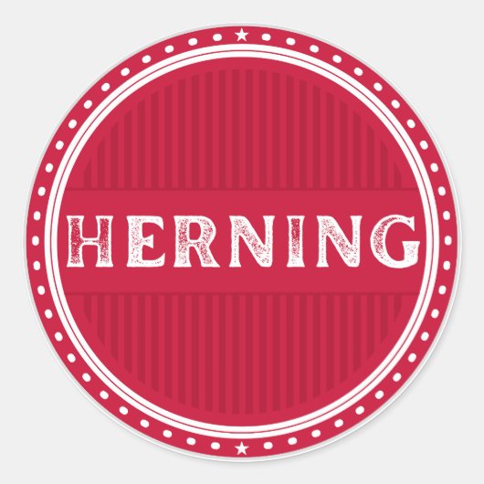 Herning City Pride Emblem – Danish Identity Ronde Sticker (Voorkant)