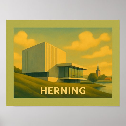Herning Denemarken Moderne Kunst Poster (Voorkant)