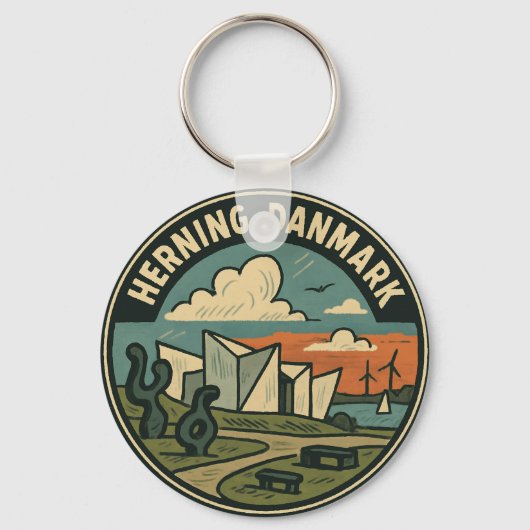 Herning Denemarken Moderne Kunst Sleutelhanger (Voorkant)