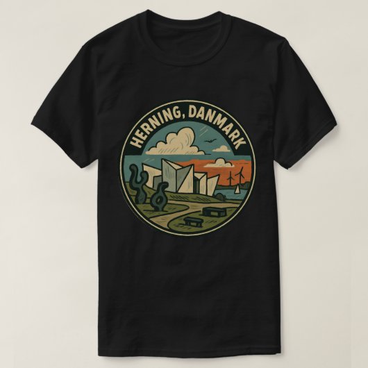 Herning Denemarken Moderne Kunst T-shirt (Design voorkant)