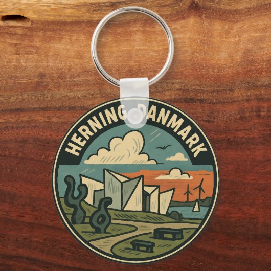 Herning Denmark Modern Art Sleutelhanger (Achterkant)