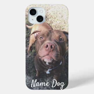 Hernoem je Pitbull hond op de telefoonhoesjes iPhone 15 Mini Hoesje