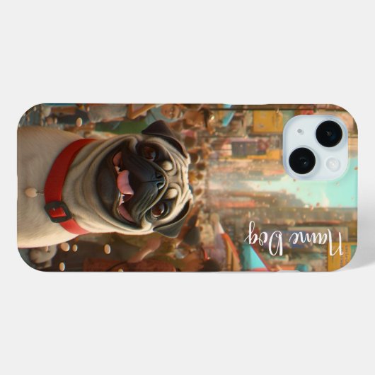 Hernoem je Pug Dog hond op de telefoonhoes Case-Mate iPhone Case (Achterkant (horizontaal))