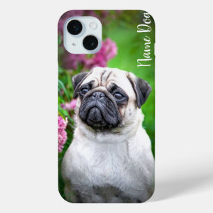 Hernoem je Pug Dog hond op de telefoonhoesjes iPhone 15 Mini Hoesje