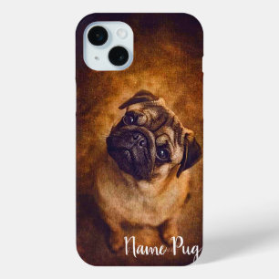 Hernoem je Pug Dog hond op de telefoonhoesjes iPhone 15 Mini Hoesje