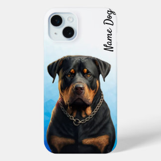 Hernoem je Rottweiler hond op de telefoonhoesjes iPhone 15 Mini Hoesje