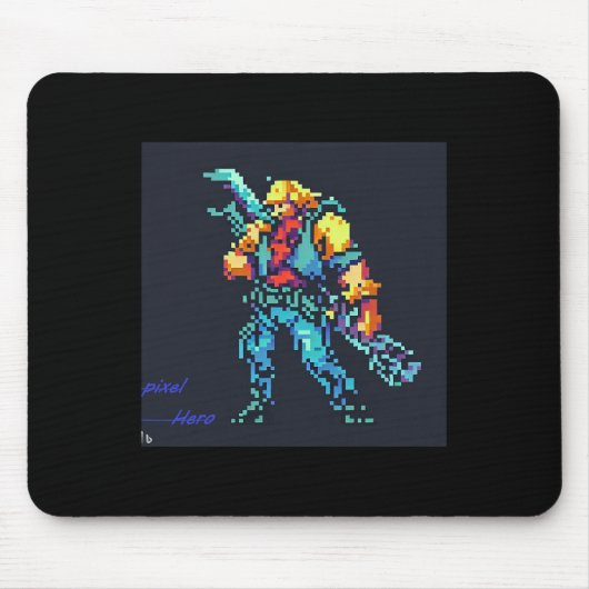 Hero ( 90's Retro Videospel Pixel Style Art) Muismat (Voorkant)