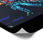 Hero ( 90's Retro Videospel Pixel Style Art) Poster (Hoek)