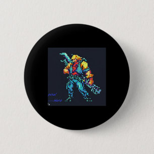 Hero ( 90's Retro Videospel Pixel Style Art) Ronde Button 5,7 Cm