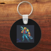 Hero ( 90's Retro Videospel Pixel Style Art) Sleutelhanger (Voorkant)