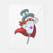 Hero als verpleegster met spuit fleece deken (Voorkant)