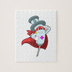 Hero als verpleegster met spuit legpuzzel