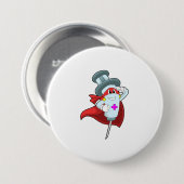 Hero als verpleegster met spuit ronde button 7,6 cm (Voorkant /achterkant)