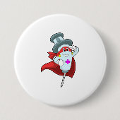 Hero als verpleegster met spuit ronde button 7,6 cm (Voorkant)