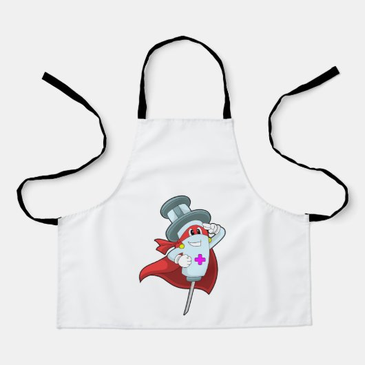 Hero als verpleegster met spuit schort (Voorkant)