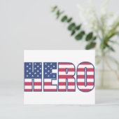 Hero American Flag Stars Stripes Red Blue Briefkaart (Staand voorkant)