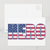 Hero American Flag Stars Stripes Red Blue Briefkaart (Voorkant / Achterkant)