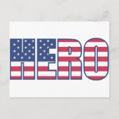 Hero American Flag Stars Stripes Red Blue Briefkaart (Voorkant)